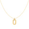 Gold Oval Hoop Pendant Necklace